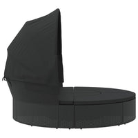 Loungebed Met Luifel En Kussens Poly Rattan