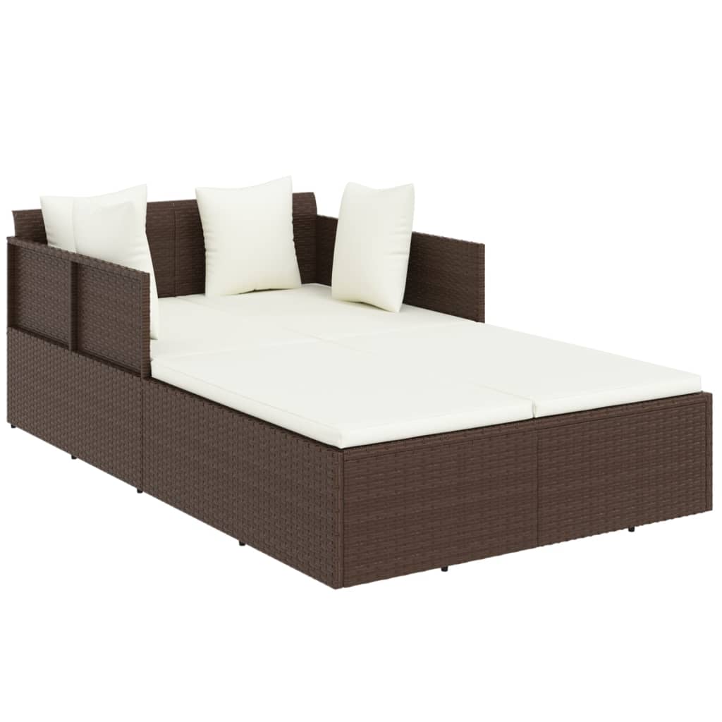 Ligbed Met Kussens 182X118X63 Cm Poly Rattan