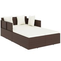 Ligbed Met Kussens 182X118X63 Cm Poly Rattan