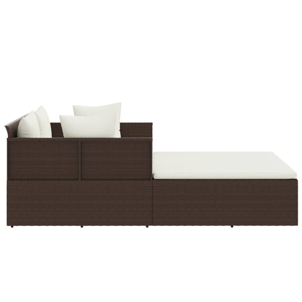 Ligbed Met Kussens 182X118X63 Cm Poly Rattan