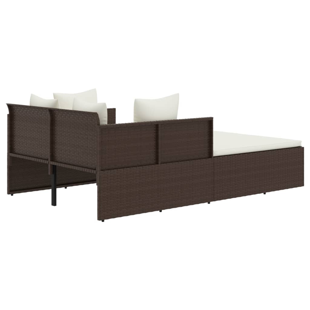 Ligbed Met Kussens 182X118X63 Cm Poly Rattan