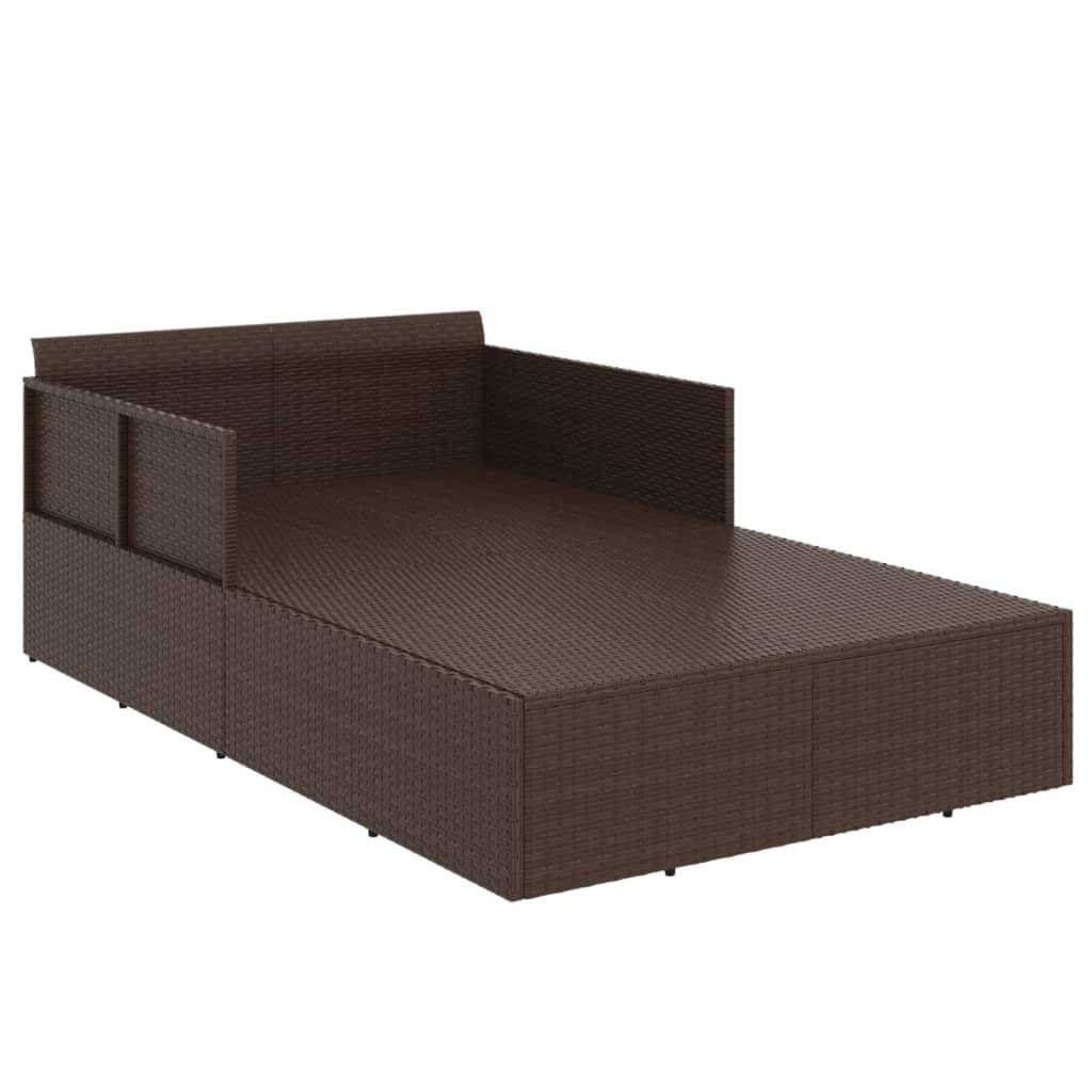 Ligbed Met Kussens 182X118X63 Cm Poly Rattan
