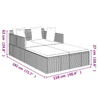 Ligbed Met Kussens 182X118X63 Cm Poly Rattan