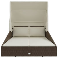 Ligbed Met Inklapbaar Dak 200X114X128 Cm Poly Rattan