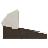 Ligbed Met Inklapbaar Dak 200X114X128 Cm Poly Rattan