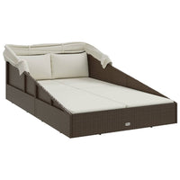 Ligbed Met Inklapbaar Dak 200X114X128 Cm Poly Rattan