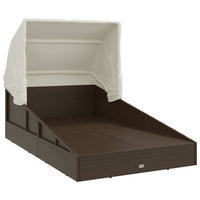 Ligbed Met Inklapbaar Dak 200X114X128 Cm Poly Rattan