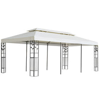 Prieel Met Dubbel Dak 6X3 M Wit
