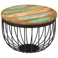 Salontafel Ø 50X35 Cm Massief Gerecycled Hout En Staal