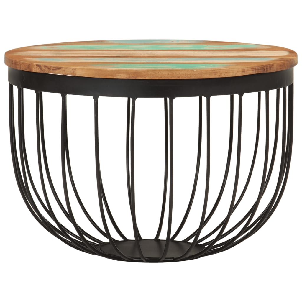 Salontafel Ø 50X35 Cm Massief Gerecycled Hout En Staal