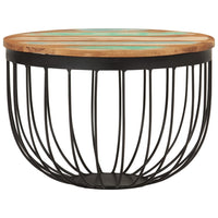 Salontafel Ø 50X35 Cm Massief Gerecycled Hout En Staal