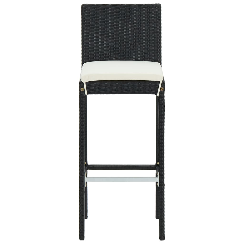 Barkrukken Met Kussens Poly Rattan