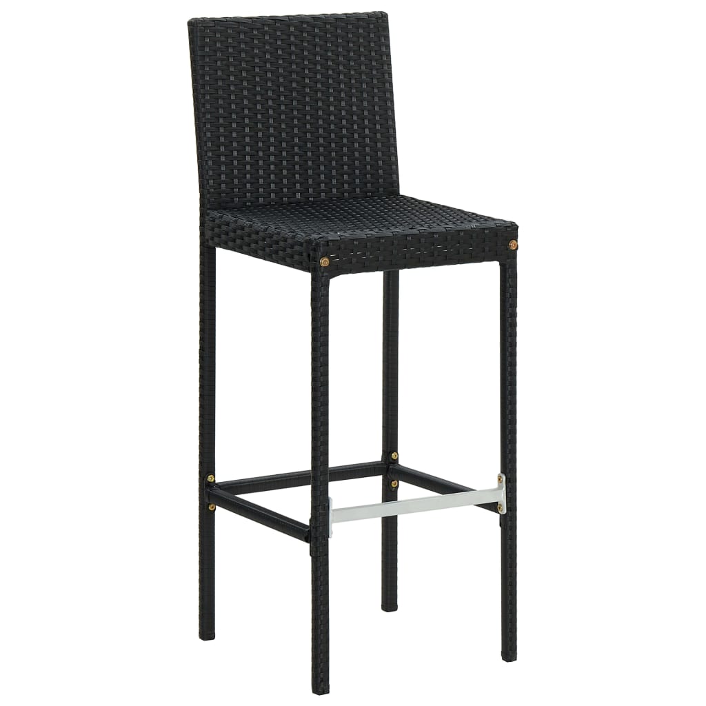 Barkrukken Met Kussens Poly Rattan