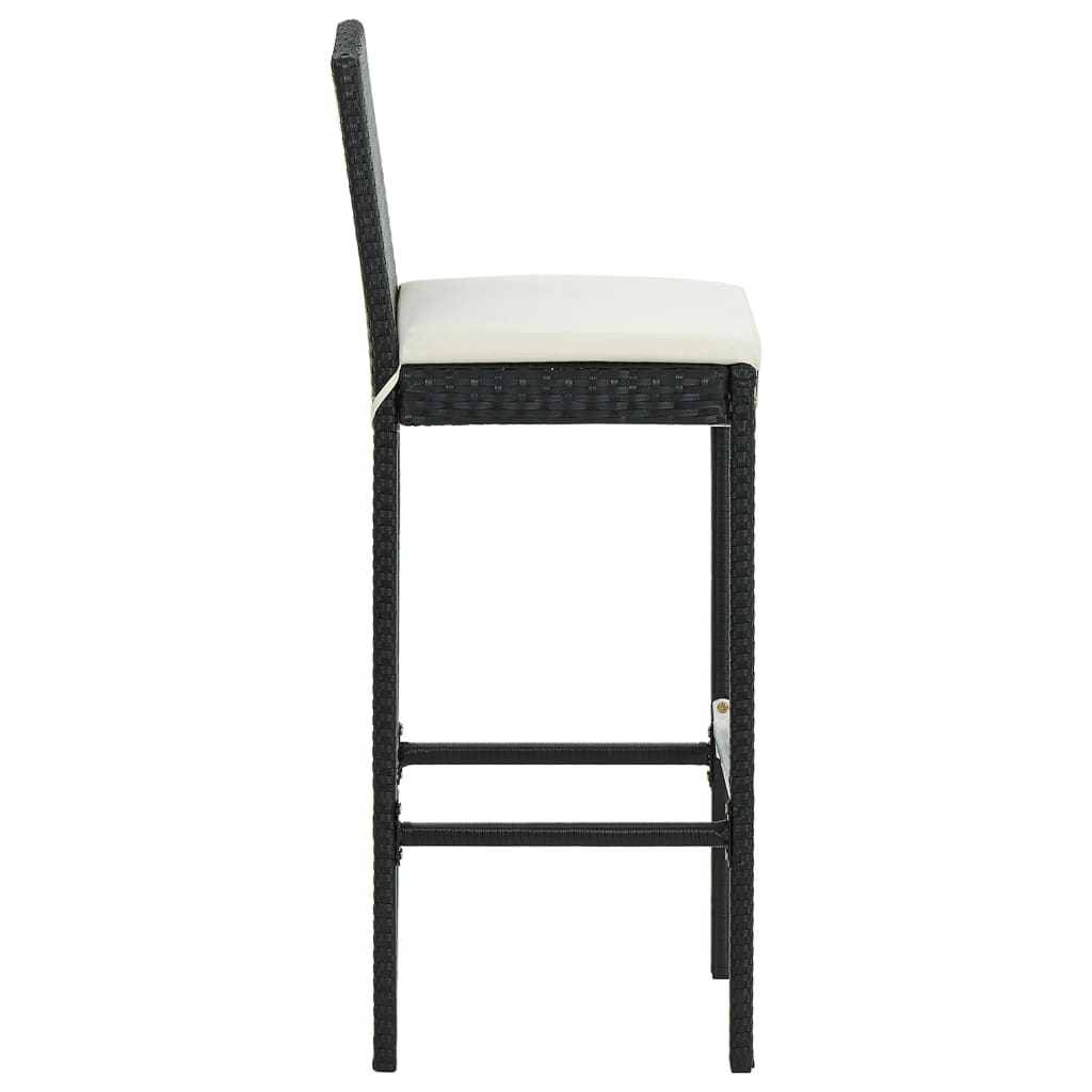 Barkrukken Met Kussens Poly Rattan