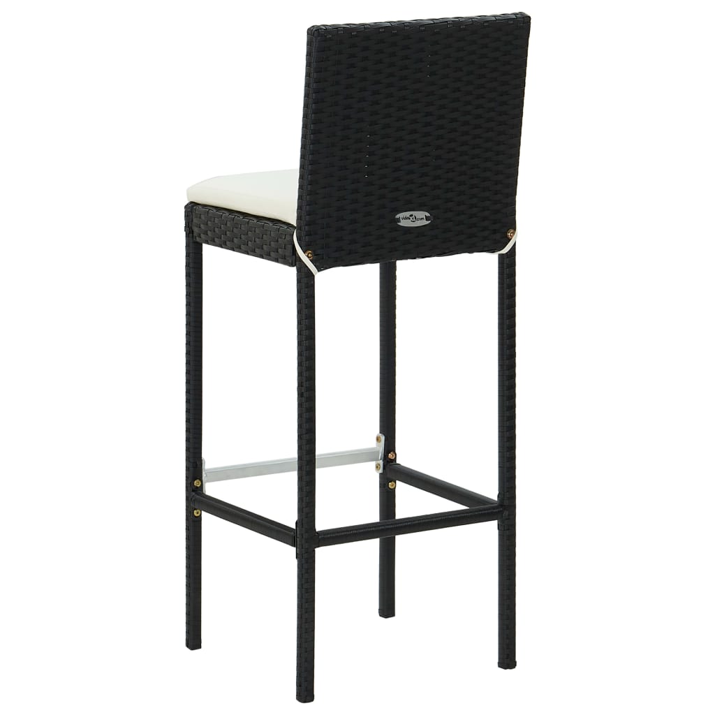 Barkrukken Met Kussens Poly Rattan