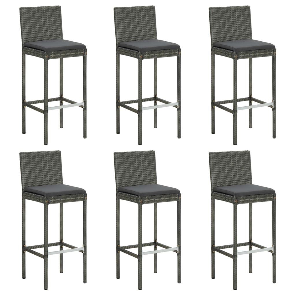 Barkrukken Met Kussens Poly Rattan