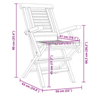 Tuinstoelen 2 St Inklapbaar 56X63X90 Cm Massief Teakhout