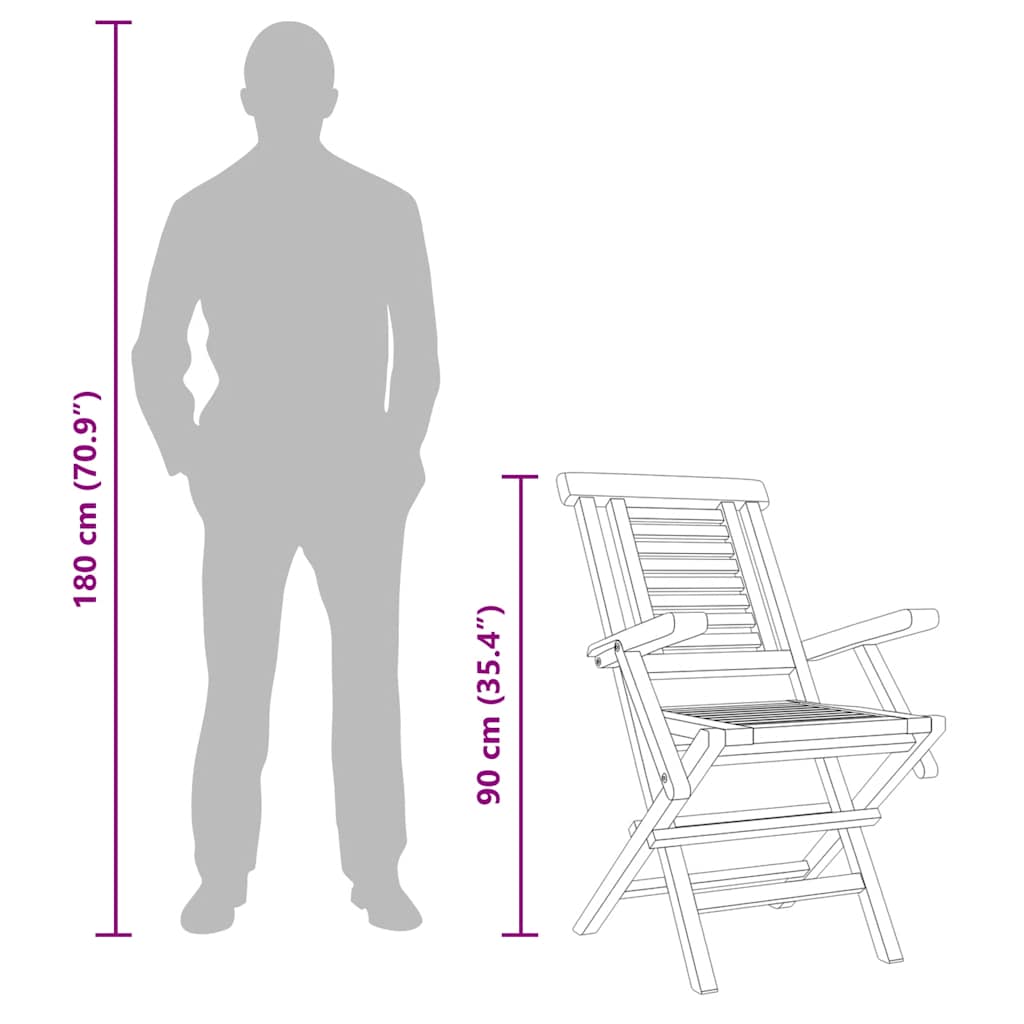 Tuinstoelen Inklapbaar 56X63X90 Cm Massief Teakhout