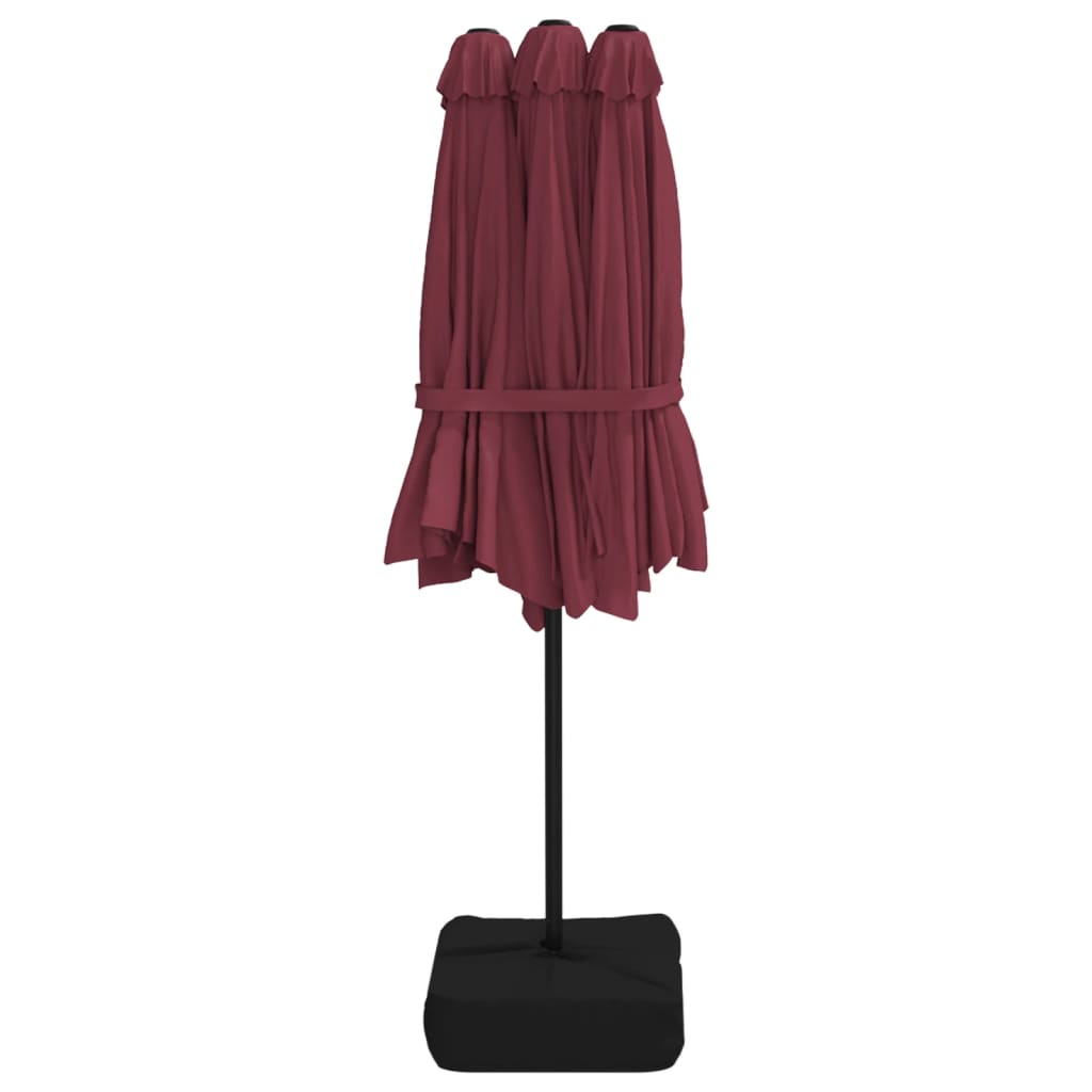 Parasol Dubbel Dak 449X265 Cm Bordeaux