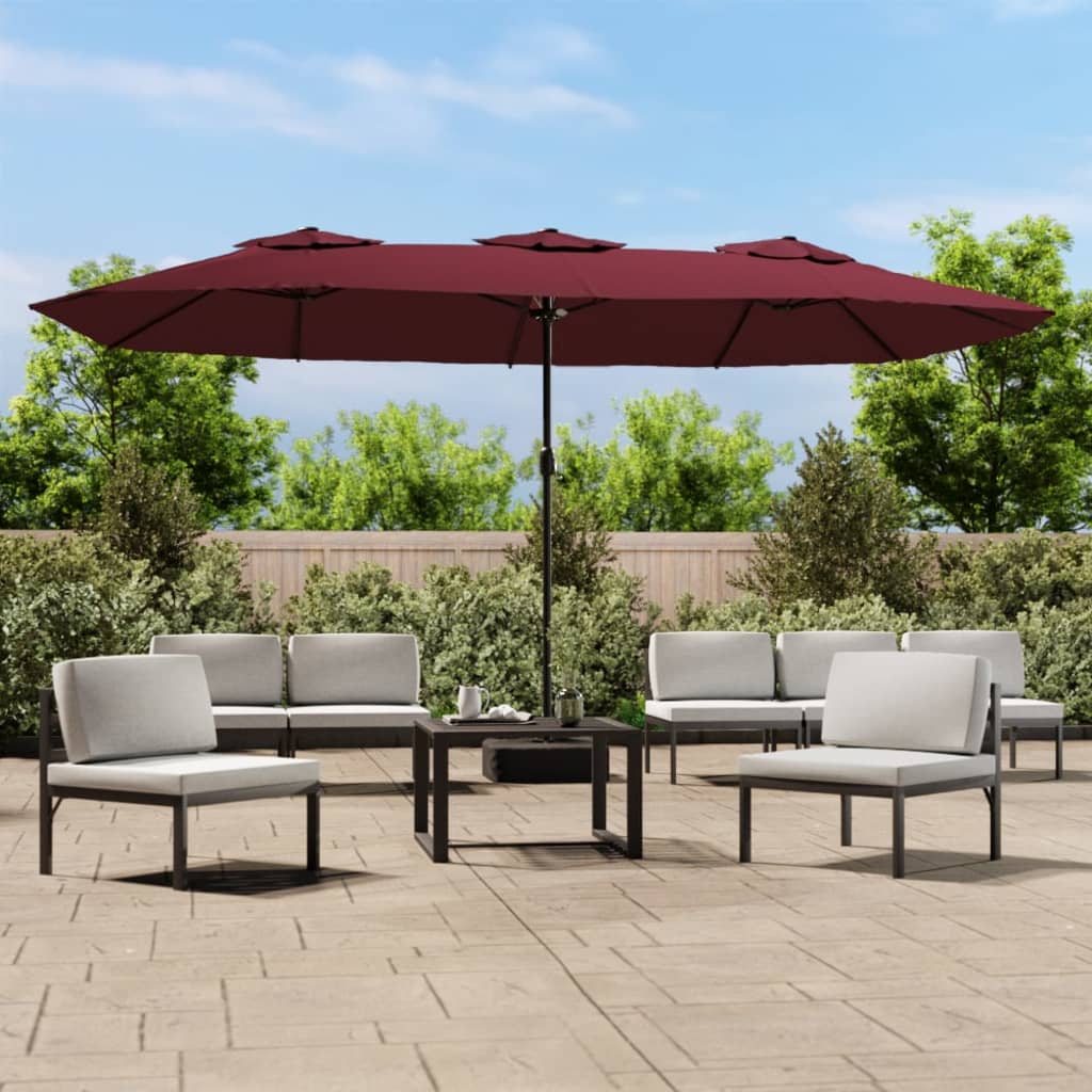 Parasol Dubbel Dak 449X265 Cm Bordeaux