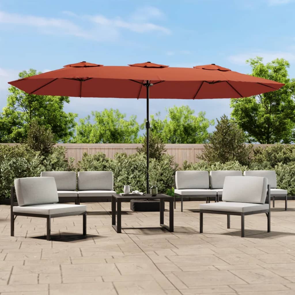 Parasol Dubbel Dak 449X265 Cm Bordeaux