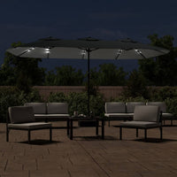 Parasol Dubbel Dak Met Led 449X265 Cm Kleurig