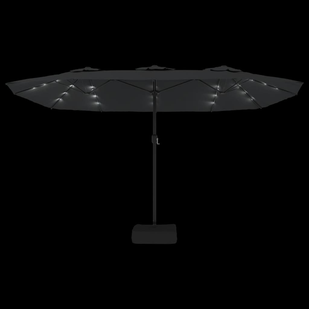 Parasol Dubbel Dak Met Led 449X265 Cm Kleurig