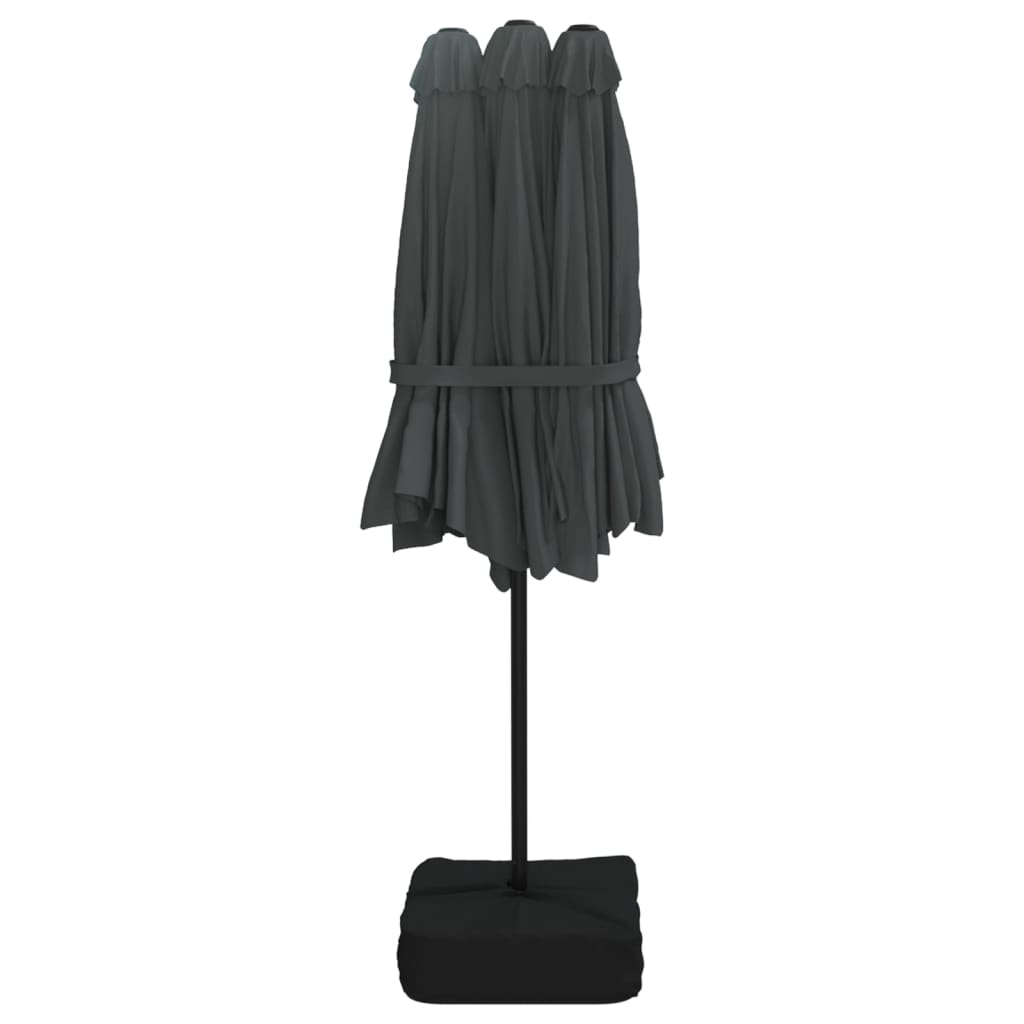 Parasol Dubbel Dak Met Led 449X265 Cm Kleurig
