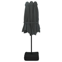 Parasol Dubbel Dak Met Led 449X265 Cm Kleurig
