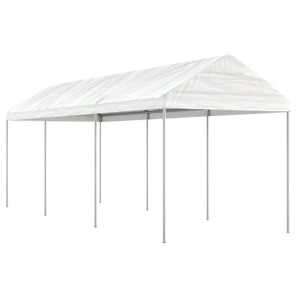 Prieel Met Dak 8,92X2,28X2,69 M Polyetheen Wit