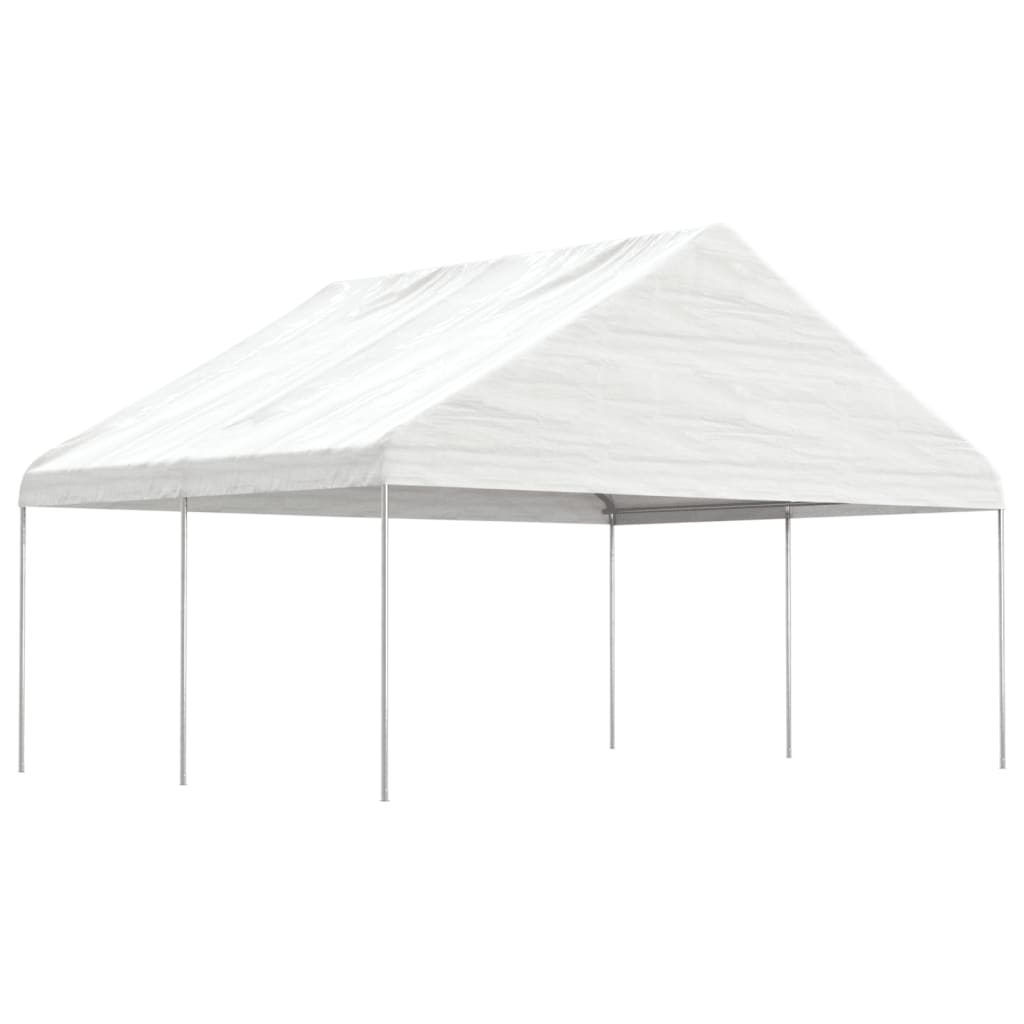Prieel Met Dak 6,69X5,88X3,75 M Polyetheen Wit