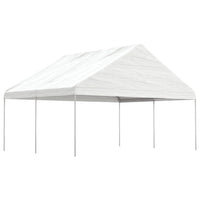 Prieel Met Dak 6,69X5,88X3,75 M Polyetheen Wit