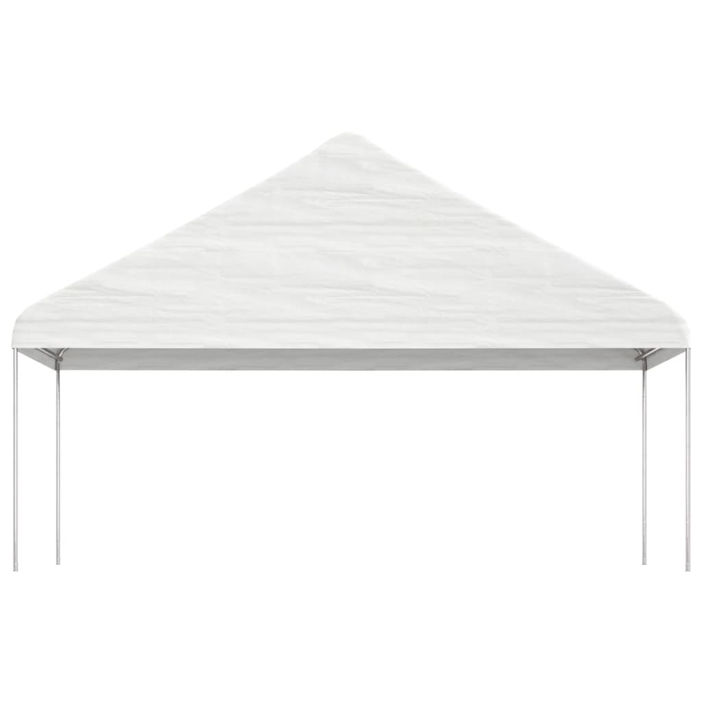 Prieel Met Dak 6,69X5,88X3,75 M Polyetheen Wit
