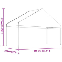 Prieel Met Dak 6,69X5,88X3,75 M Polyetheen Wit