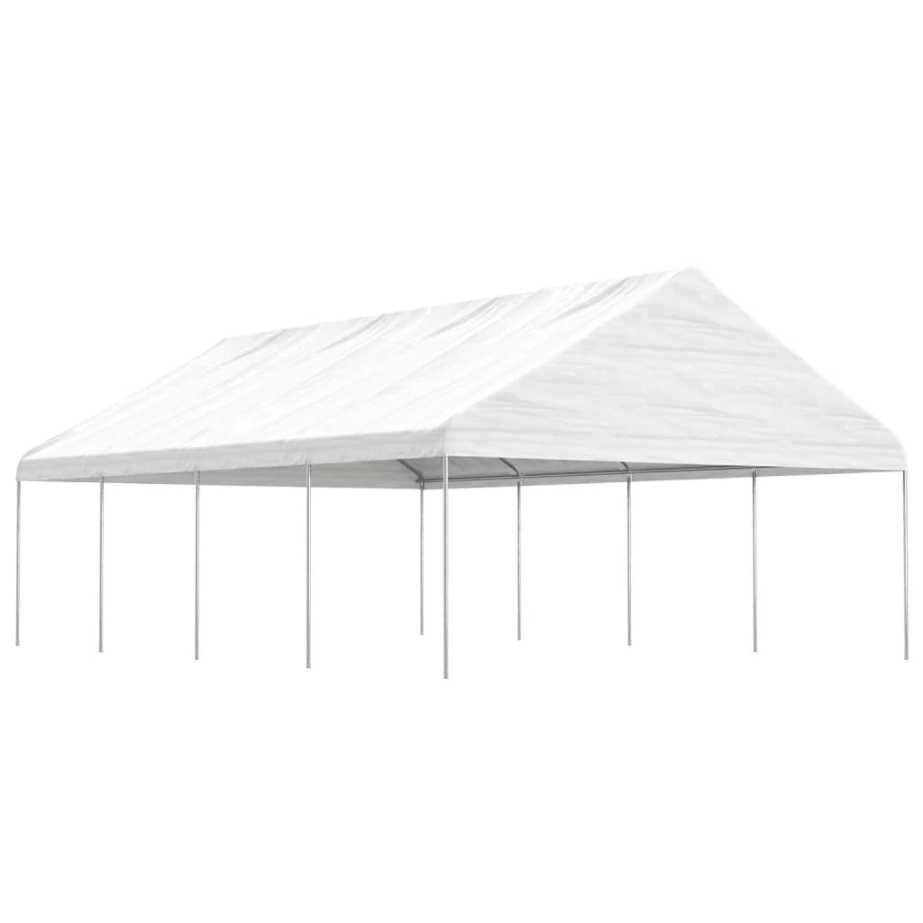 Prieel Met Dak 6,69X5,88X3,75 M Polyetheen Wit