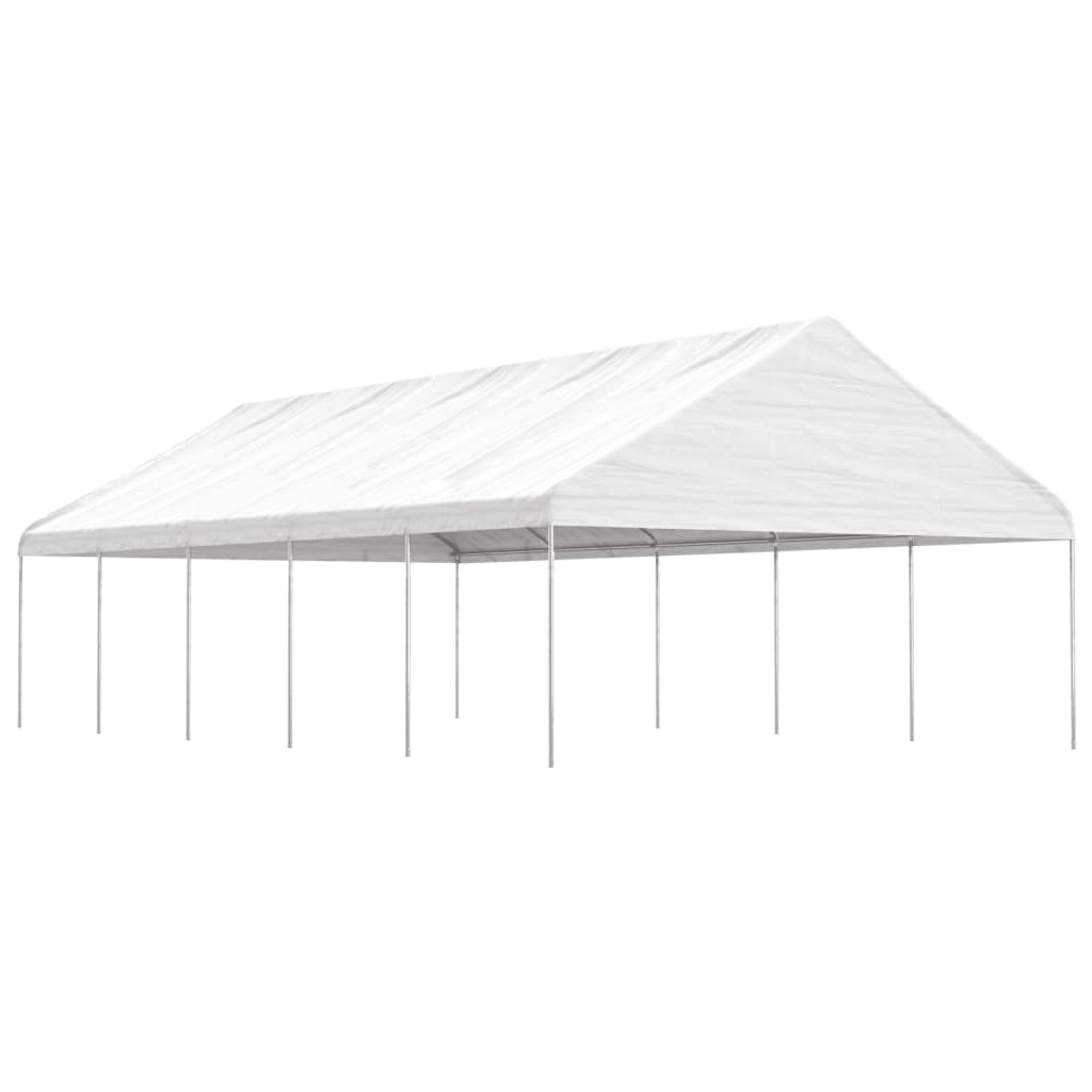 Prieel Met Dak 6,69X5,88X3,75 M Polyetheen Wit
