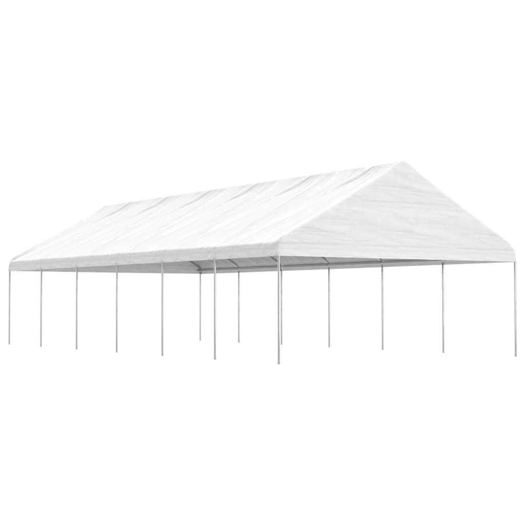 Prieel Met Dak 6,69X5,88X3,75 M Polyetheen Wit