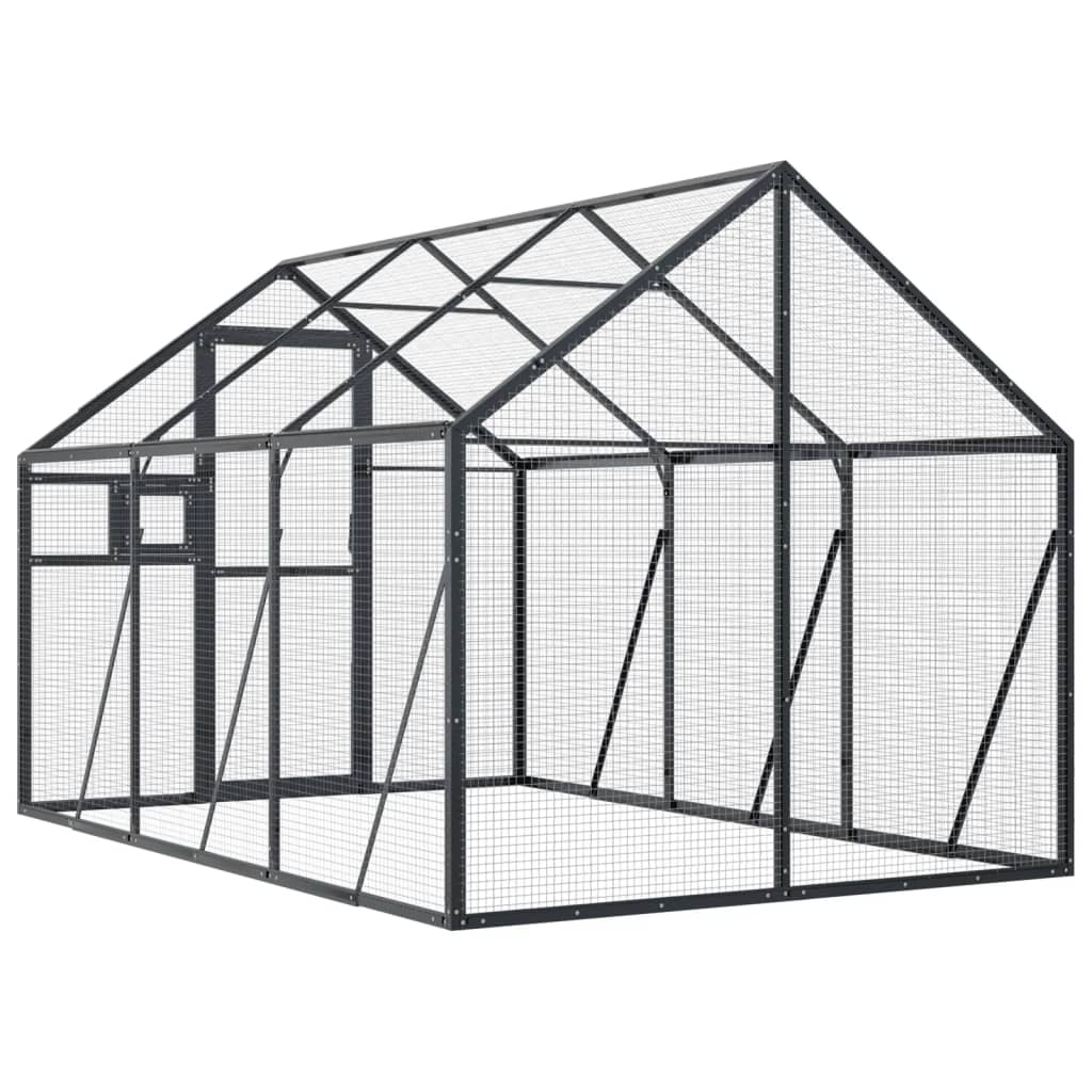 Volière 1,79X3X1,85 M Aluminium Kleurig