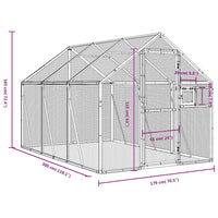 Volière 1,79X3X1,85 M Aluminium Kleurig