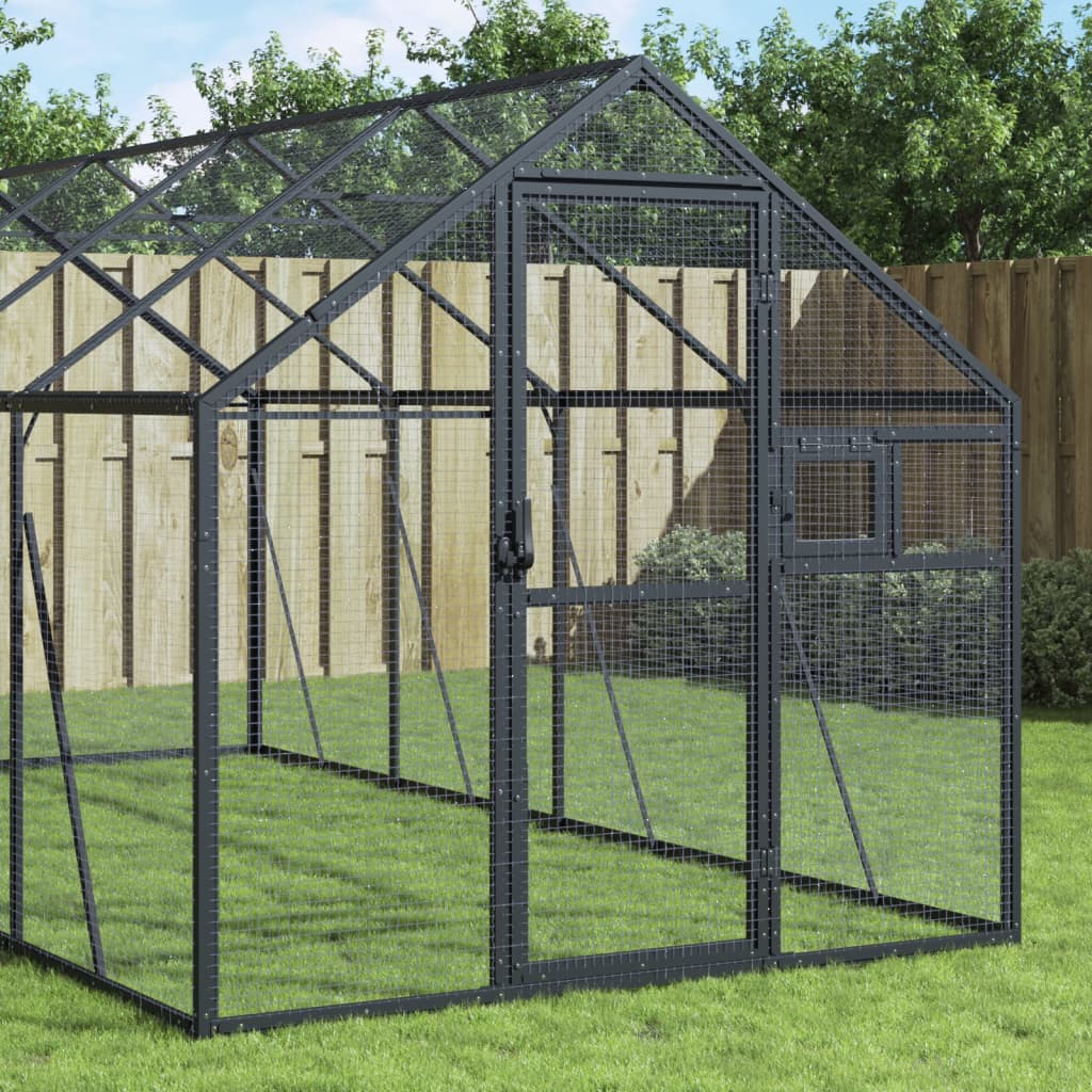 Volière 1,79X3X1,85 M Aluminium Kleurig