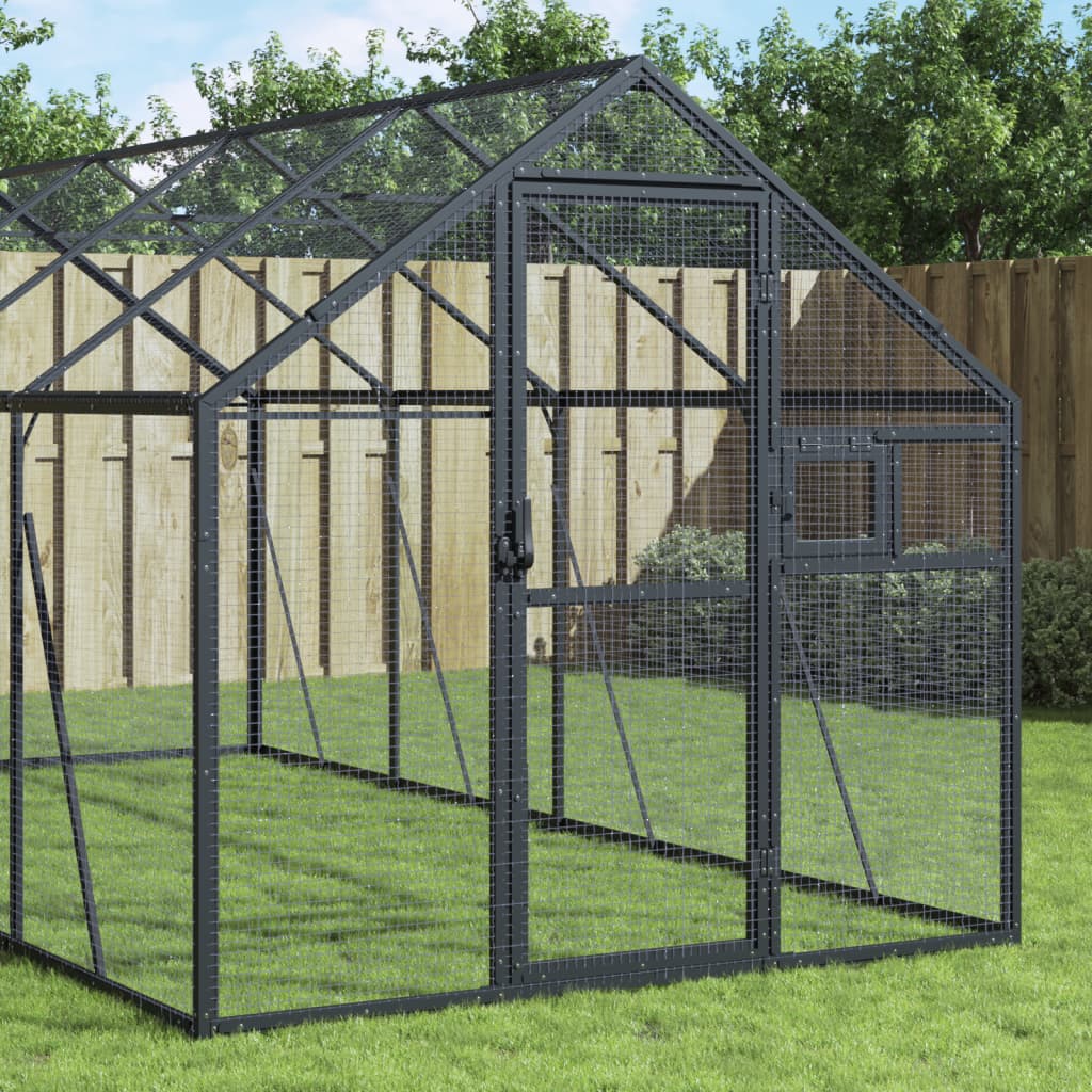 Volière 1,79X3X1,85 M Aluminium Kleurig