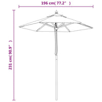 Parasol Met Houten Paal 196X231 Cm