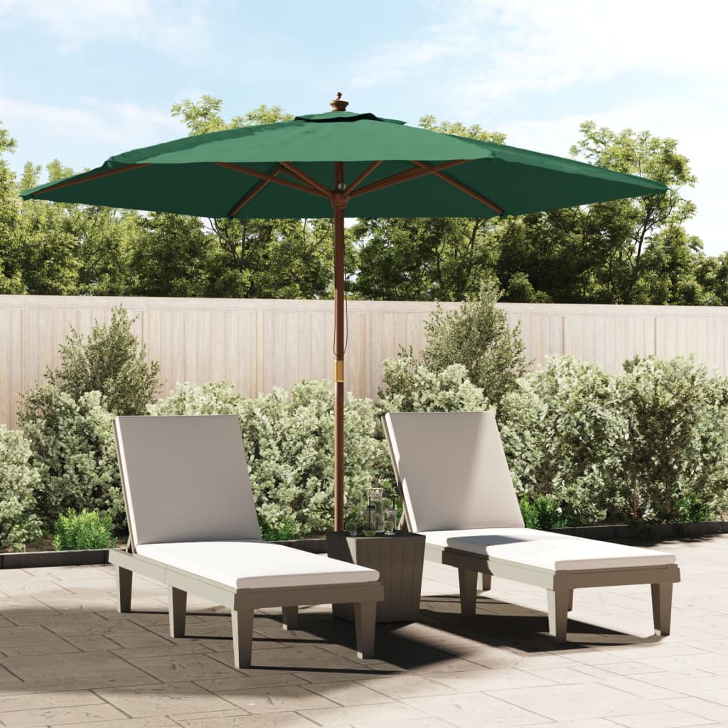 Parasol Met Houten Paal 299X240 Cm Bordeaux