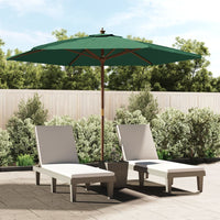 Parasol Met Houten Paal 299X240 Cm Bordeaux