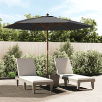Parasol Met Houten Paal 299X240 Cm Bordeaux