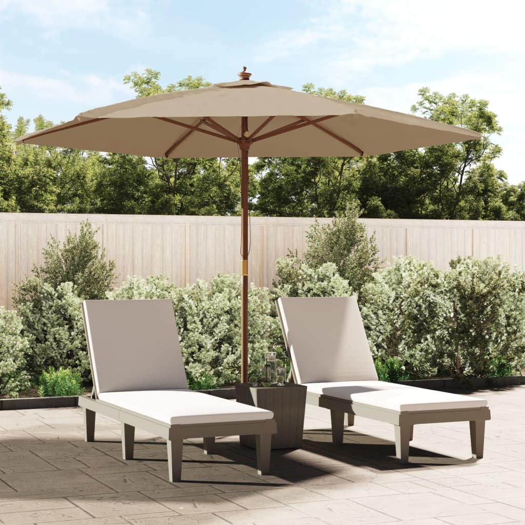 Parasol Met Houten Paal 299X240 Cm Bordeaux