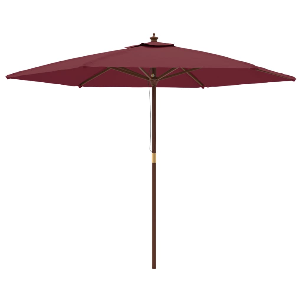 Parasol Met Houten Paal 299X240 Cm Bordeaux