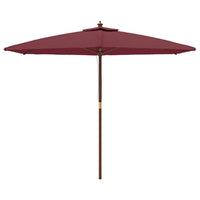 Parasol Met Houten Paal 299X240 Cm Bordeaux