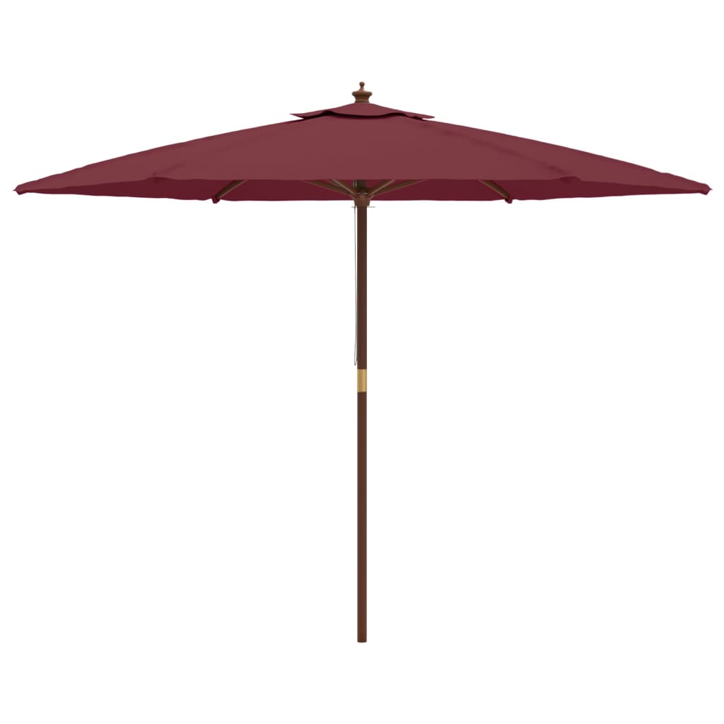 Parasol Met Houten Paal 299X240 Cm Bordeaux