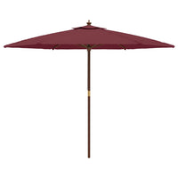 Parasol Met Houten Paal 299X240 Cm Bordeaux